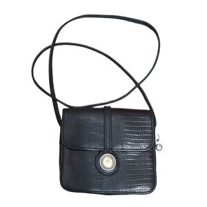 BRIGHTON - ONE WORLD black leather‎ crossbody bag